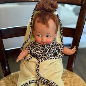 Pebbles Flintstone Doll 14" Vintage Soft Body FS-14 Ideal 1963 Hanna Barbera